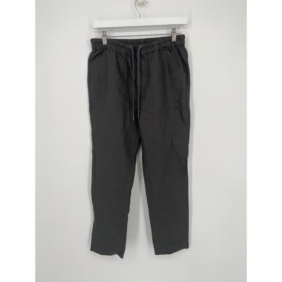QUINCE Charcoal Cotton Linen Twill Straight Leg Pants NWT Size Medium - Picture 7 of 9